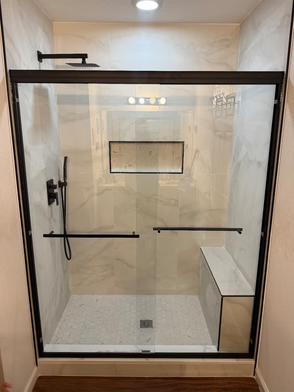 Maria's walk-in shower, finished